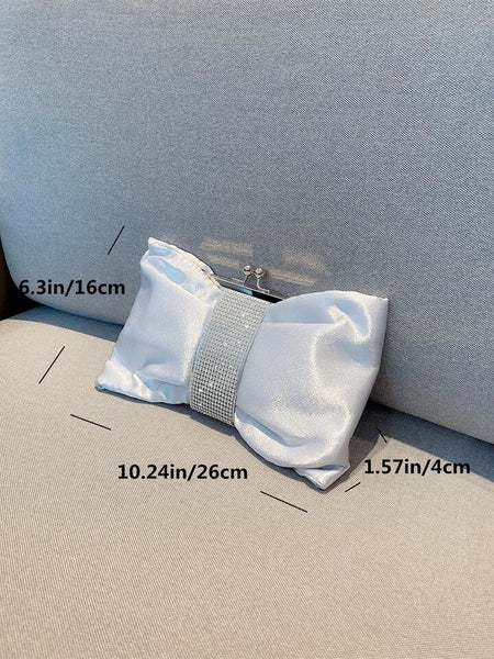 Silver Satin Clutch