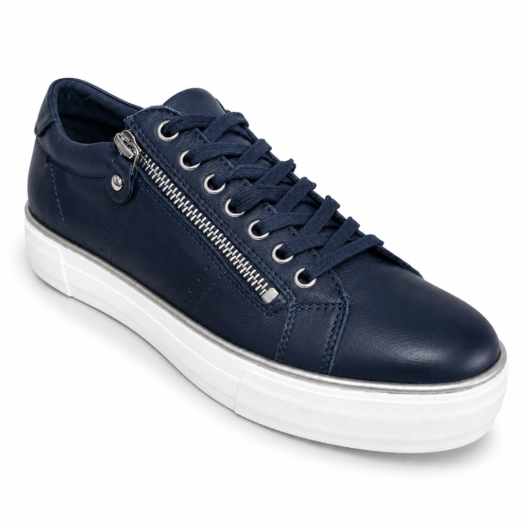 Django & Juliette Froggy ~ Navy ~ White ~ Vanilla ~ Black/White Sole ~ All Black ~ Leather