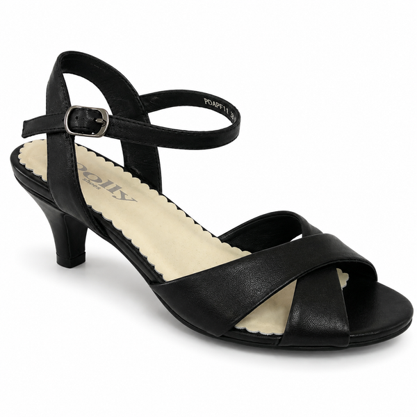 Polly Pompeii 3 Colours ~ Gold ~ Black ~ Silver ~ Leather Heel