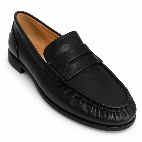 EOS Gana Penny Loafer Moccasin ~ 2 Colours ~ Black ~ Brandy ~ Leather