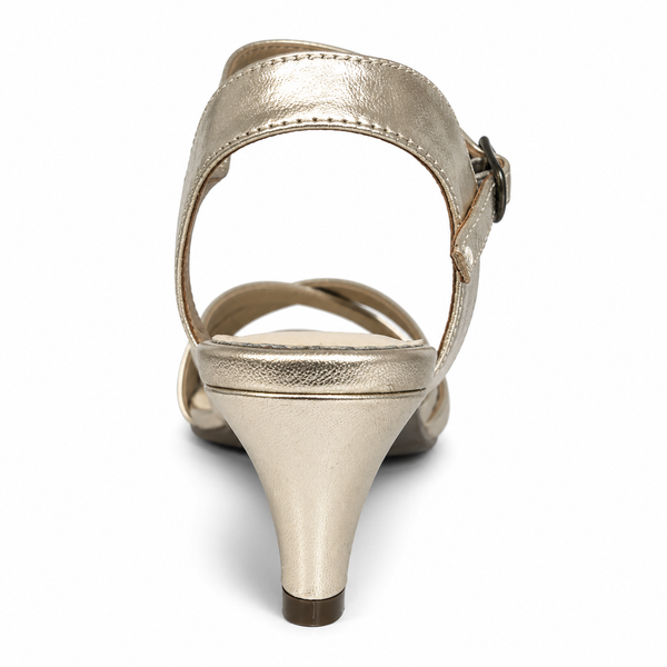 Polly Pompeii 3 Colours ~ Gold ~ Black ~ Silver ~ Leather Heel