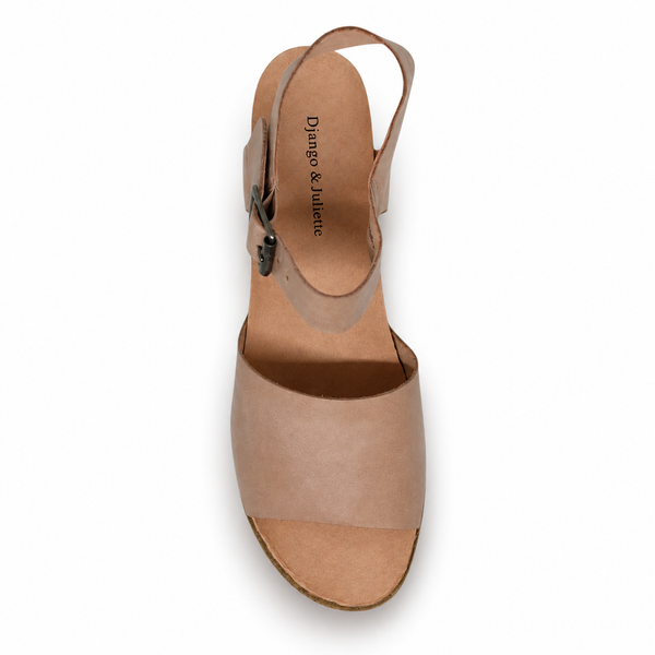 Django & Juliette Babu Leather Heeled Wedge ~ Black ~ Tan ~ Blush