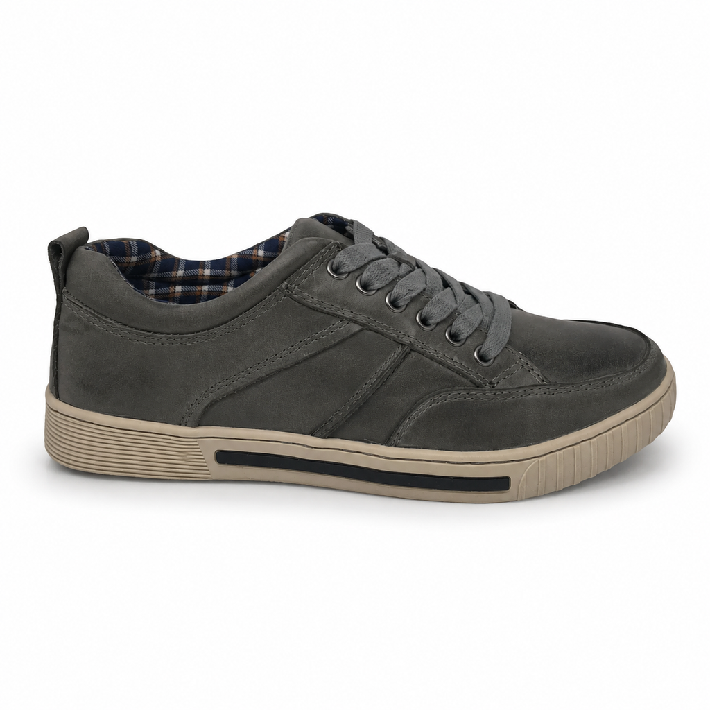 Wild Rhino Pablo Grey Leather Mens Shoe