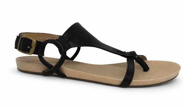 Django & Juliette Bingham Black Leather Sandal