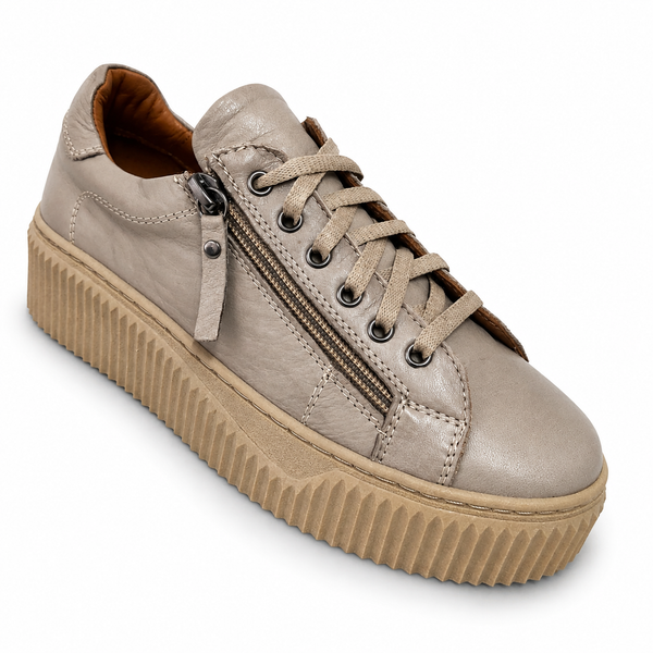 Sala Bonnie ~ 3 Colours ~ Black/White ~ White ~ Dark Stone ~ Leather Sneaker