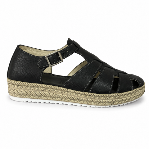 Sala Eddie Fisherman Sandal ~ Black ~ Taupe ~ White