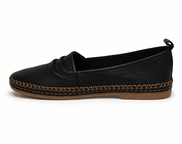 Django & Juliette Vaden Leather Slip On ~ Black ~ Tan