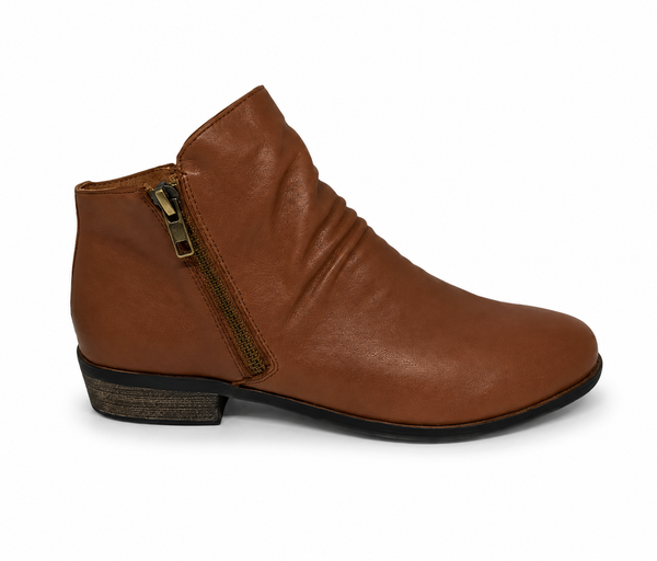 Django & Juliette Split Twin Zip Leather Boot ~ Mocca ~ Navy ~ Tan ~ Black ~ New Cognac
