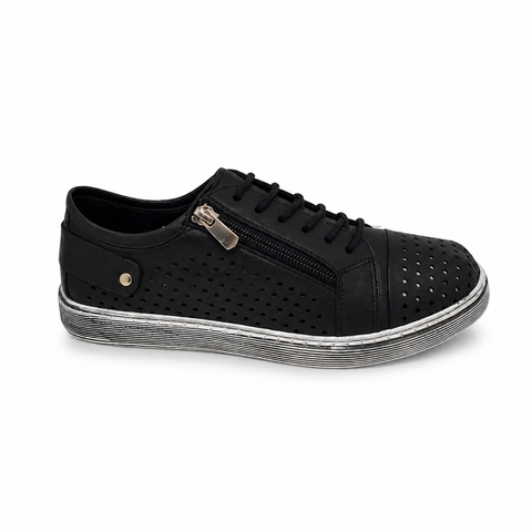 Cabello EG17 Leather Sneaker - BEST SELLER ~ Black ~ Tan ~ Taupe ~ Peach ~ Grey ~ White ~ Navy