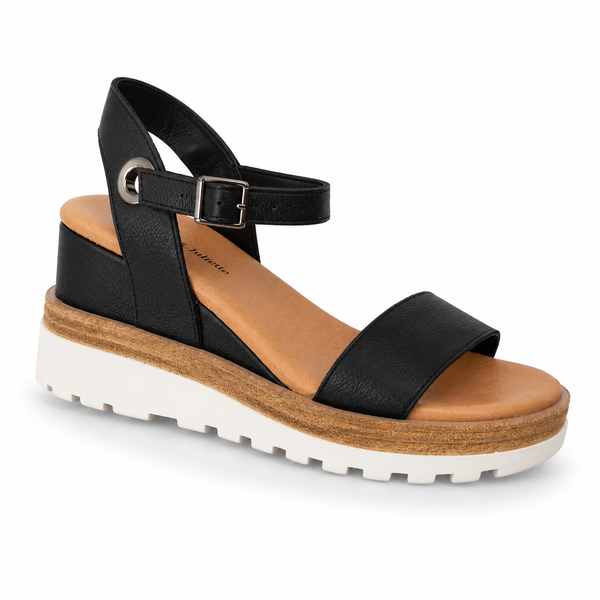 Django & Juliette Boogly 5 Colours ~ Tan ~ Black ~ White ~ Almond ~ All Black ~ Leather Wedge