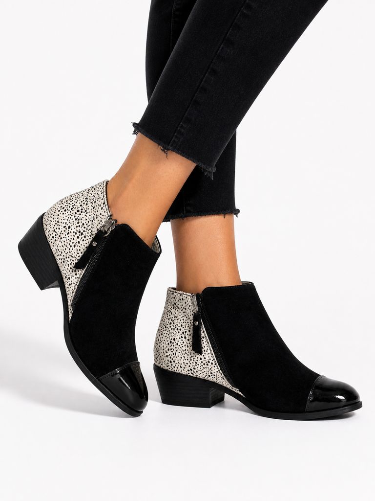 Isabella Tama Black/White leather boot