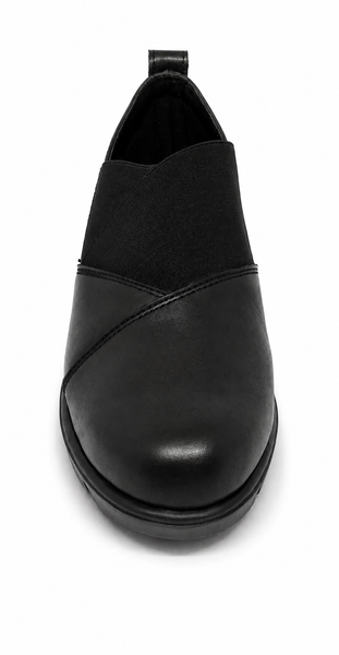 The Flexx Slipslop Black Leather Wedge