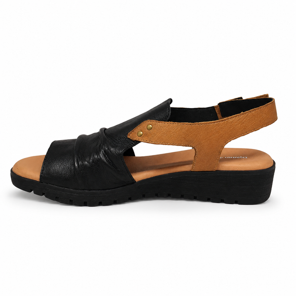 Django & Juliette Madis 2 Colours Leather Sandal ~ Tan ~ Black