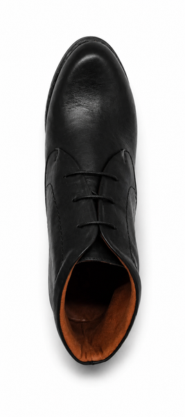 The Flexx Dango Black Leather Wedge