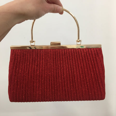 Red Lurex Glitter Clutch