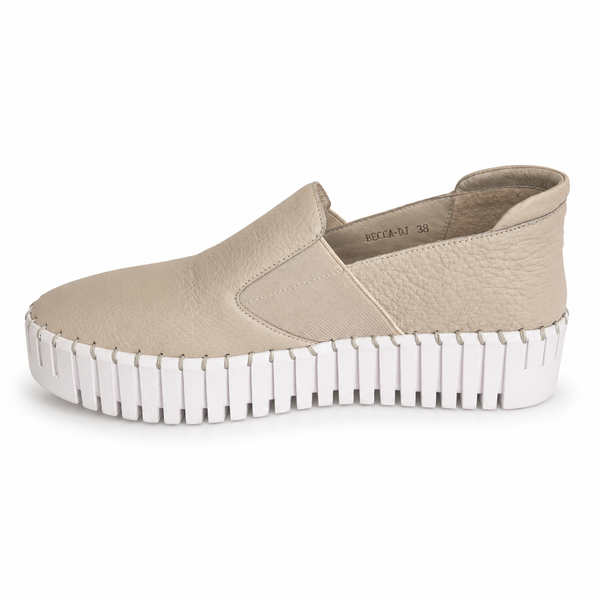 Django & Juliette Becca ~ 6 Colours ~ Tan/Oat Sole ~Silver ~ White ~ Black ~ Almond ~ Black/Black Sole Leather Slip on