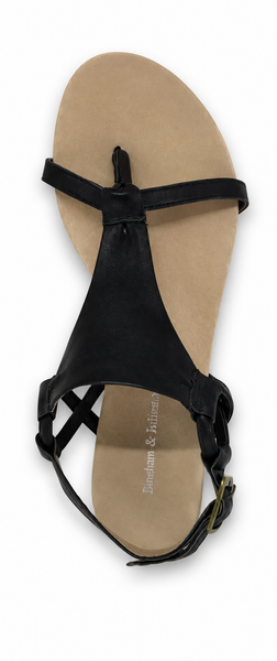 Django & Juliette Bingham Black Leather Sandal