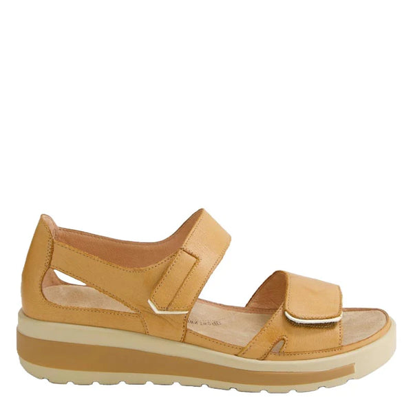 Ziera Gedd ~ Tan ~ Black ~ Leather Sandal