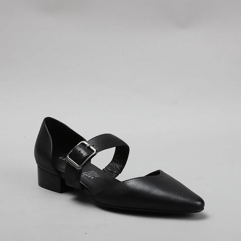 Le Sansa Boost Black Leather Sandal
