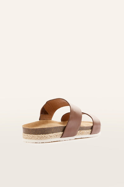 Frankie4 Maria III ~ Black ~ Rose Gold ~ Cognac ~ Leather Slide