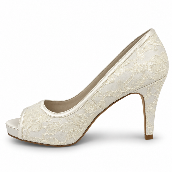 Lily Rose Marlee Ivory Satin and Lace Heel