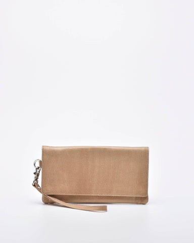 Gabee ~ Wodonga Soft Leather Fold Over Wallet With Wristlet