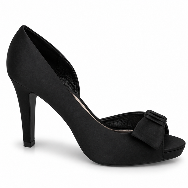 Lily Rose Pippa Black Satin Heel