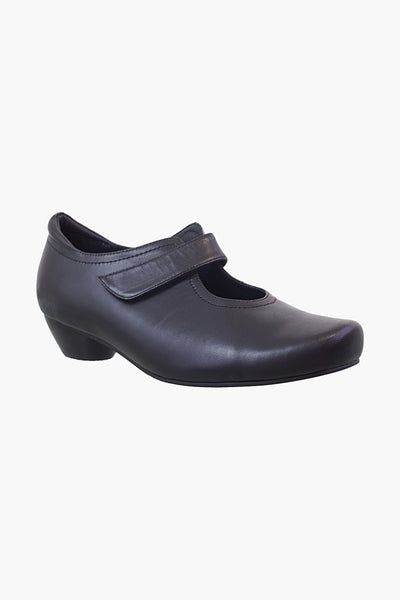 Klouds Deva Black Leather Heel