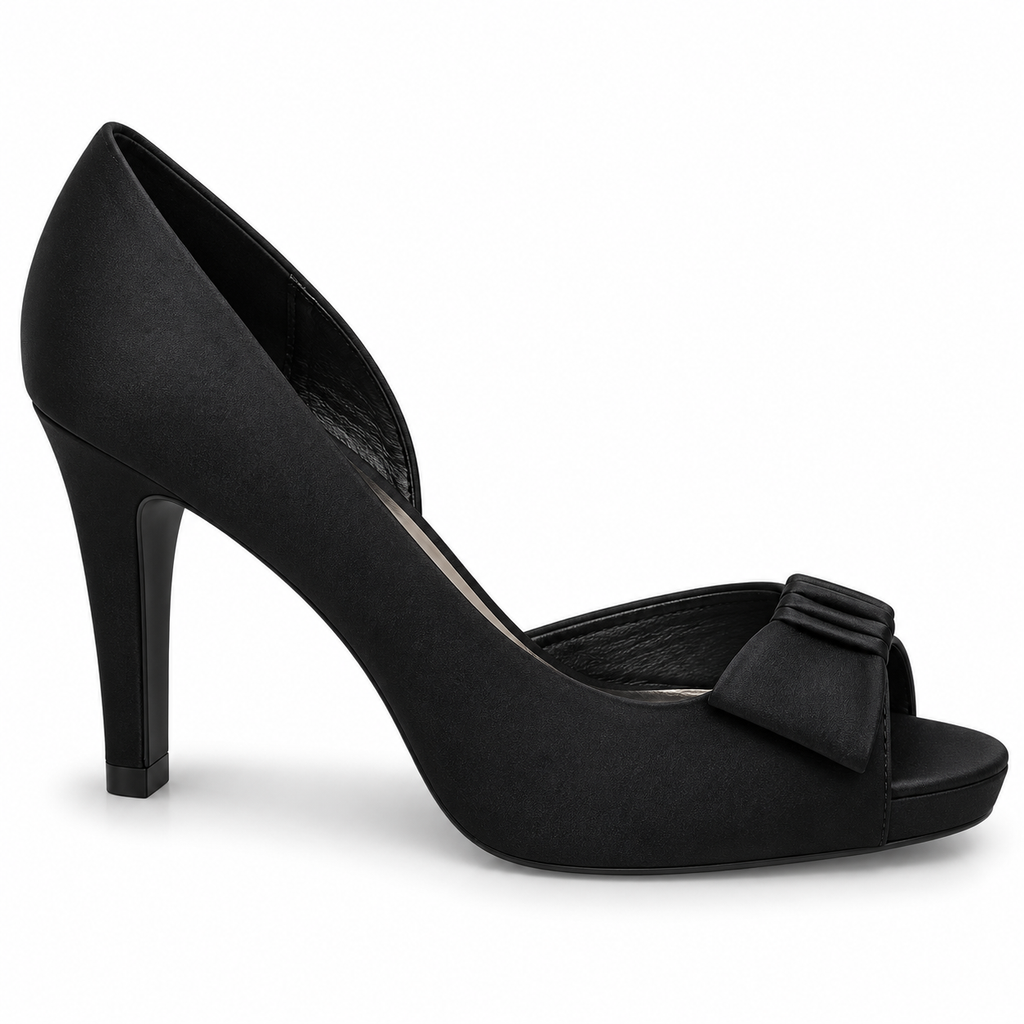 Lily Rose Pippa Black Satin Heel