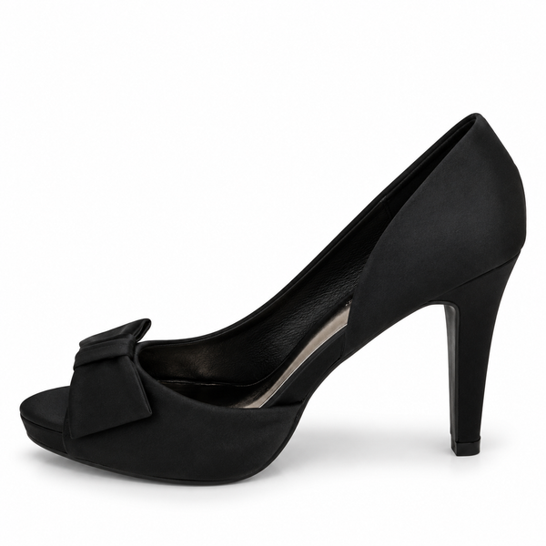 Lily Rose Pippa Black Satin Heel