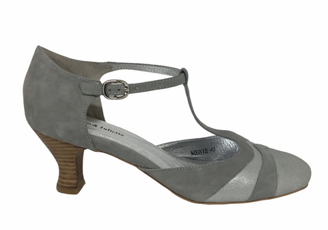 Django & Juliette Nookie Silver Dust Leather heel
