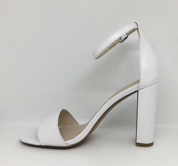 Frankie Sassy-W White Leather Heel