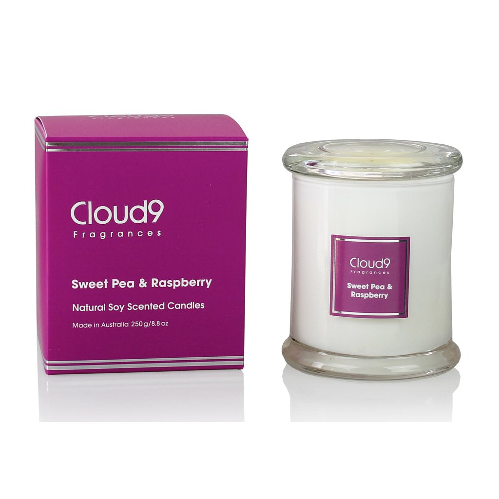 Cloud 9 Fragrances Sweet Pea & Raspberry Jar Candle 250g