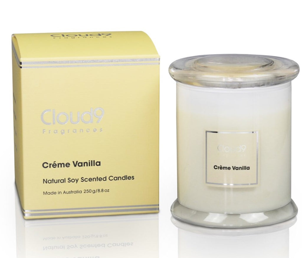 Cloud 9 Fragrances Creme Vanilla Jar Candle 250g