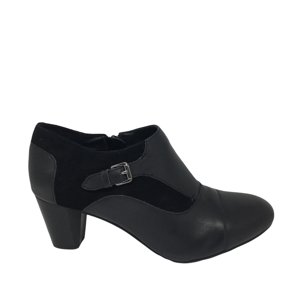 Hush Puppy Bonnie Black Leather and Suede