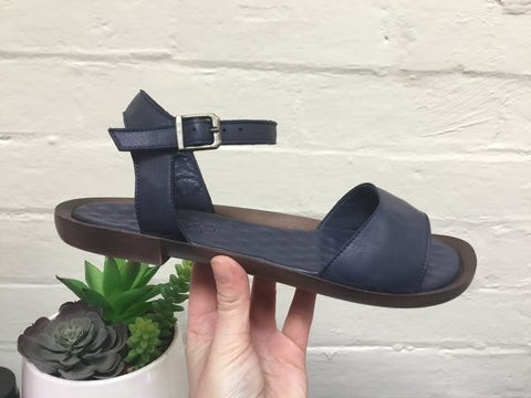 Camore Navy Leather Sandal