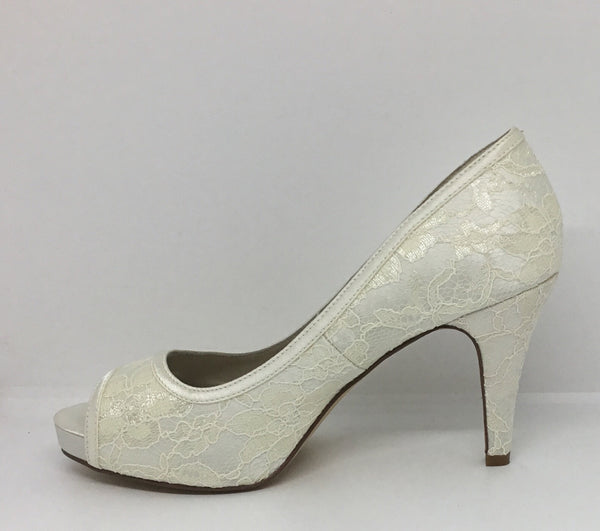 Lily Rose Marlee Ivory Satin and Lace Heel