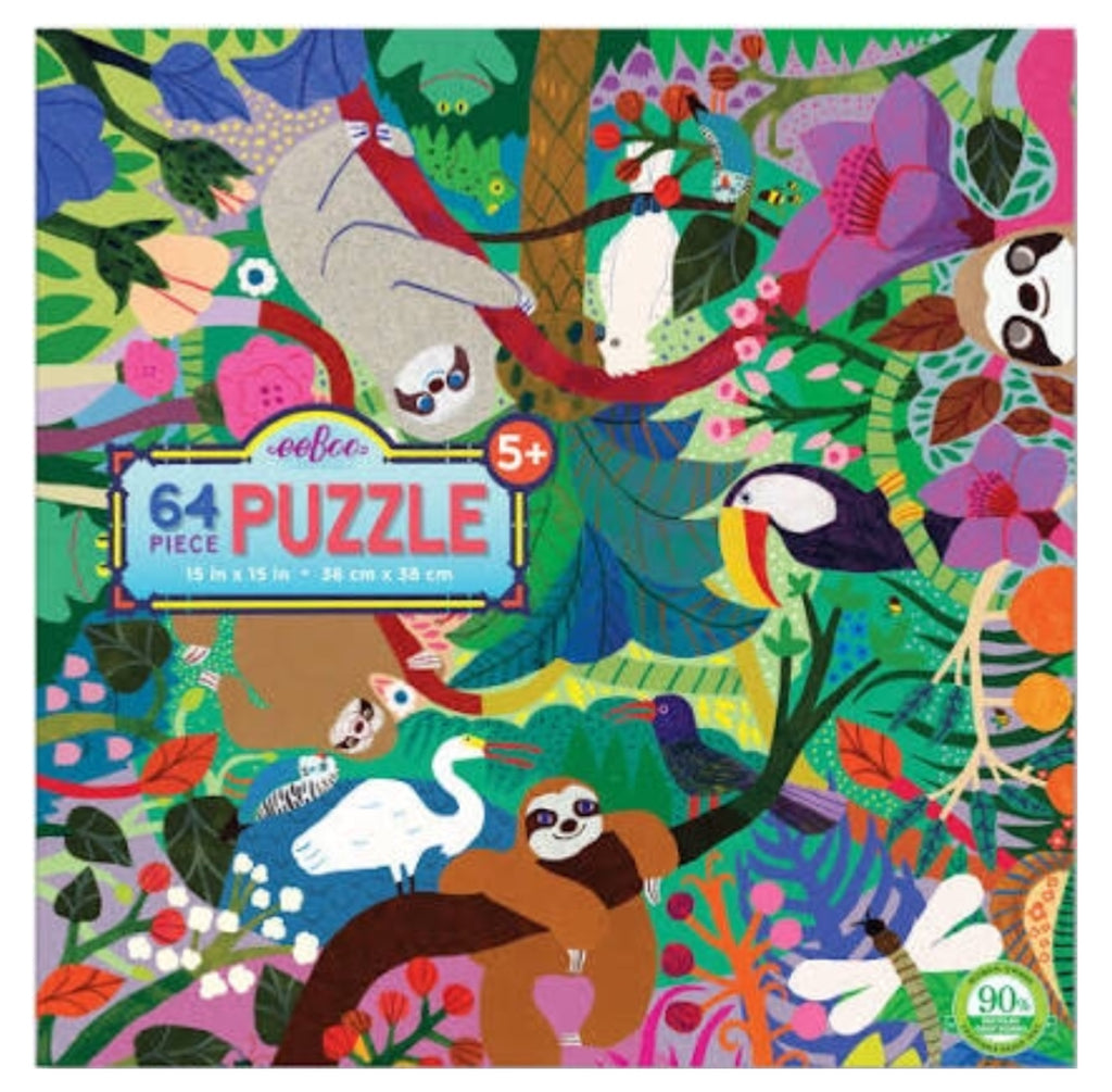 Eeboo Puzzle Sloths at Play 64 pieces 5yrs plus