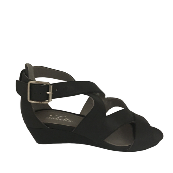 Isabella Panya ~ Light Grey ~ Black ~ Latte ~ Light Blue ~ Leather Wedge heel
