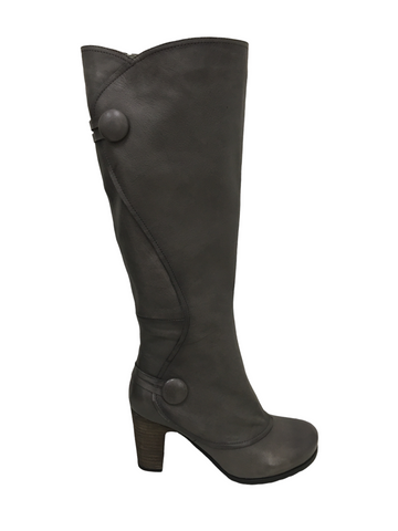 Miz Mooz Nyla Grey Steampunk Leather Long Boot