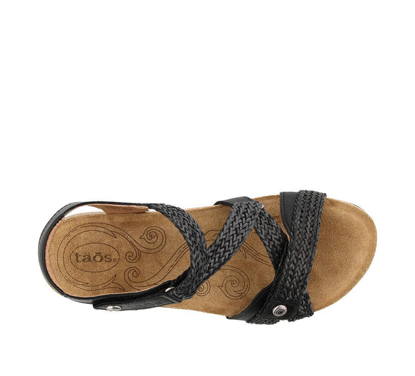 Taos Trulie Leather Sandal ~ Black ~ Honey ~ Stone