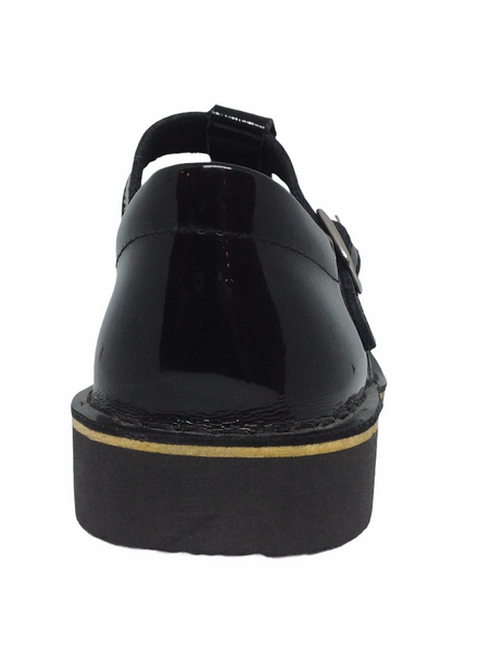 Bata Ponytails Tbar school shoe Cala Patent Black
