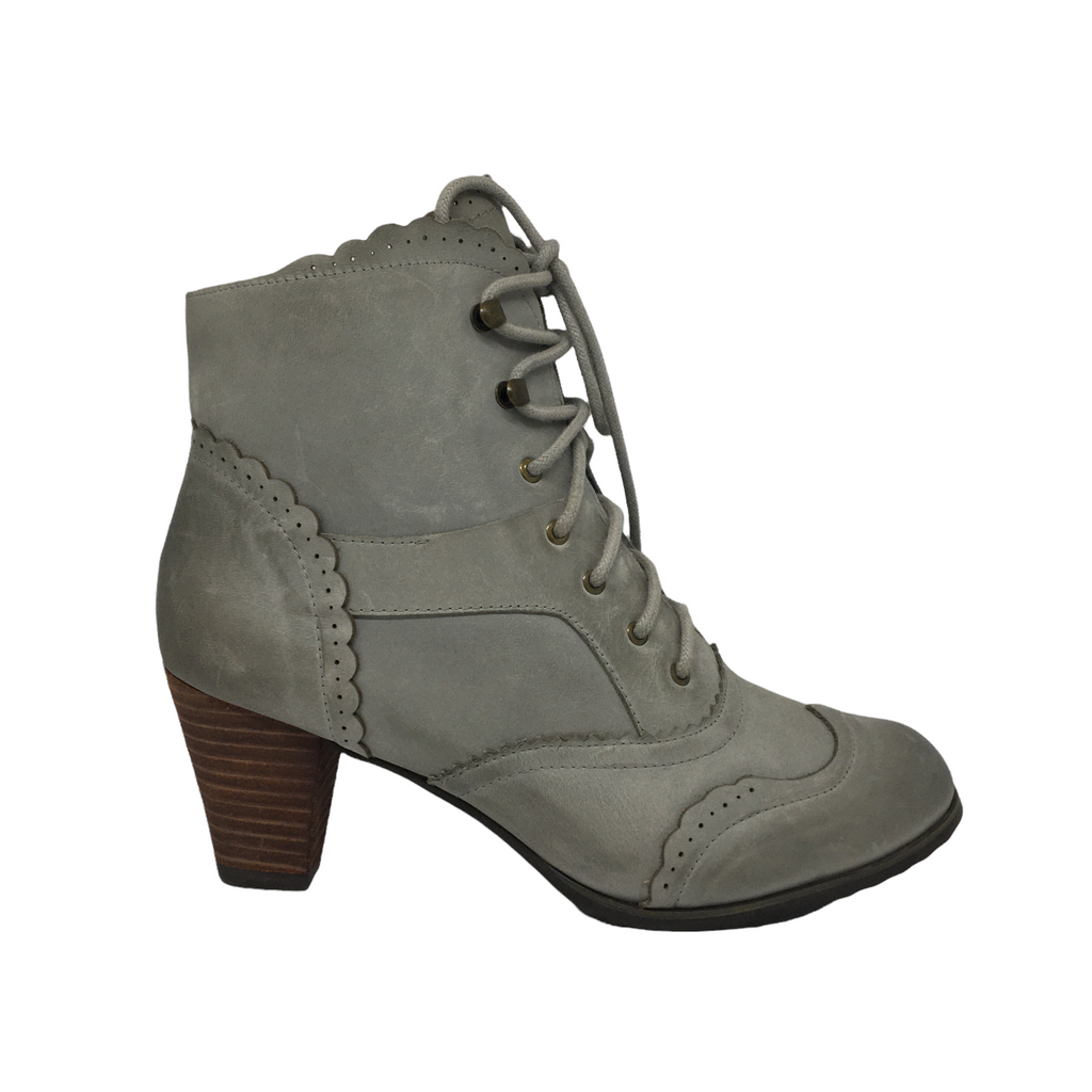 Polly Otis Leather Boot Pale Blue Grey